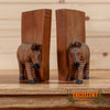 African hand carved wood zebra bookends for sale