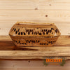 African hand carved wood basket for sale
