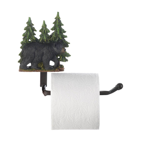 black bear pine trees decorative toilet paper holder for sale