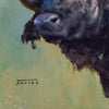 Signed Original Eric Forlee Painting on Canvas Cape Buffalo Face Study LB5021