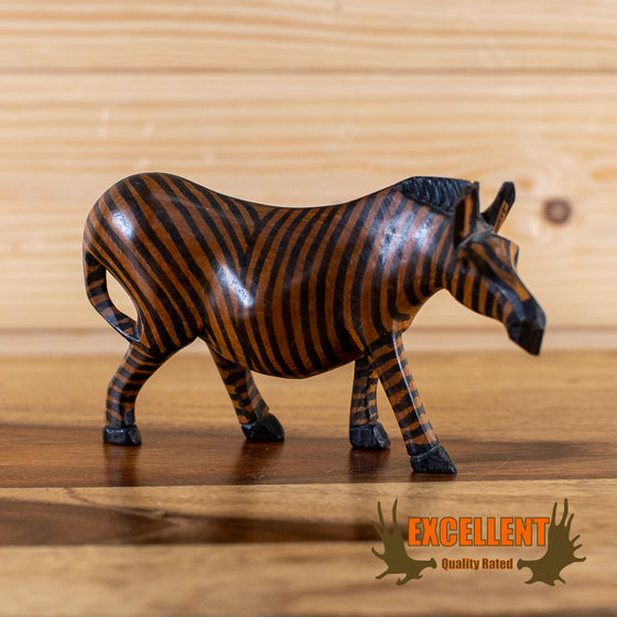 African hand carved zebra figurine for sale