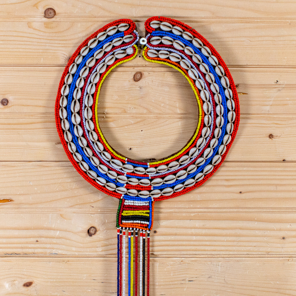 Vibrant Kente Print Necklace | Black, Blue, White, Yellow and Fiery Re –  Cloth and Cord