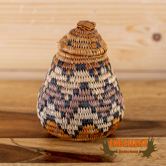 african hand woven container with lid for sale