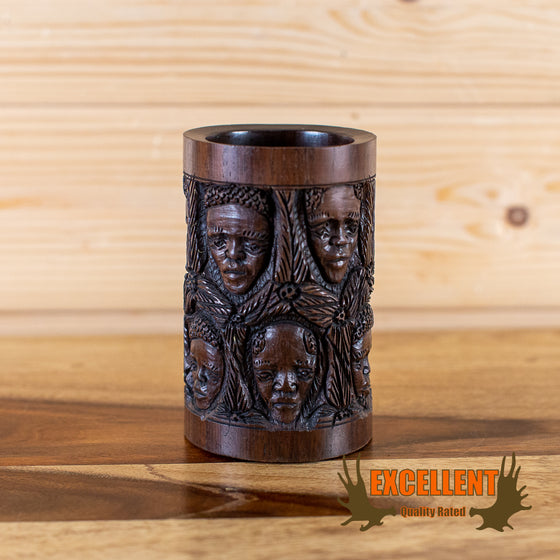 african hand carved wood cup for sale