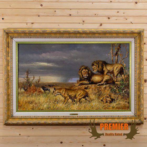 eric forlee lions territory signed original oil on canvas painting for sale