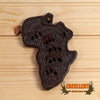African Hand Carved, Wood Map CP9807