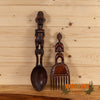 African hand carved decorative spoon and fork for sale