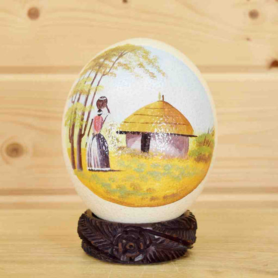 Painted African Ostrich Egg
