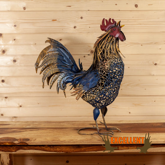 tin metal art crowing rooster for sale