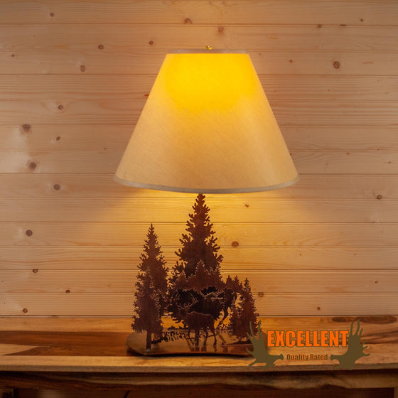 metal art lamp elk moose pine trees for sale