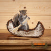 eastern gray squirrel taxidermy mount in canoe for sale